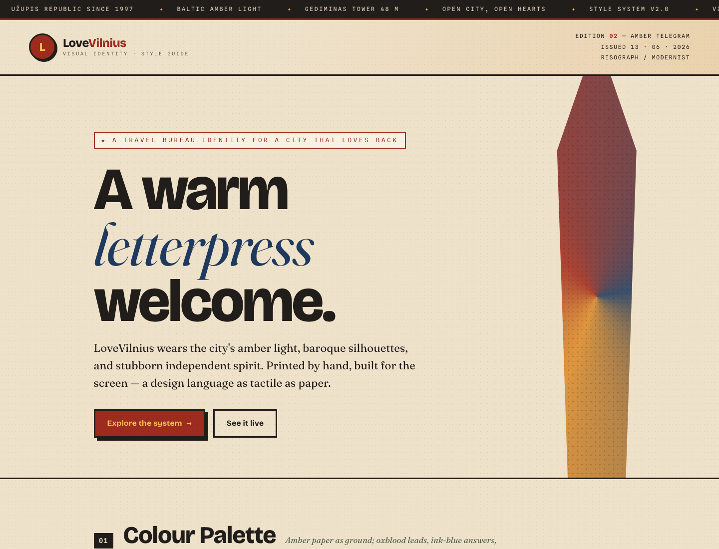 LoveVilnius — Style Guide / Amber Telegram v1