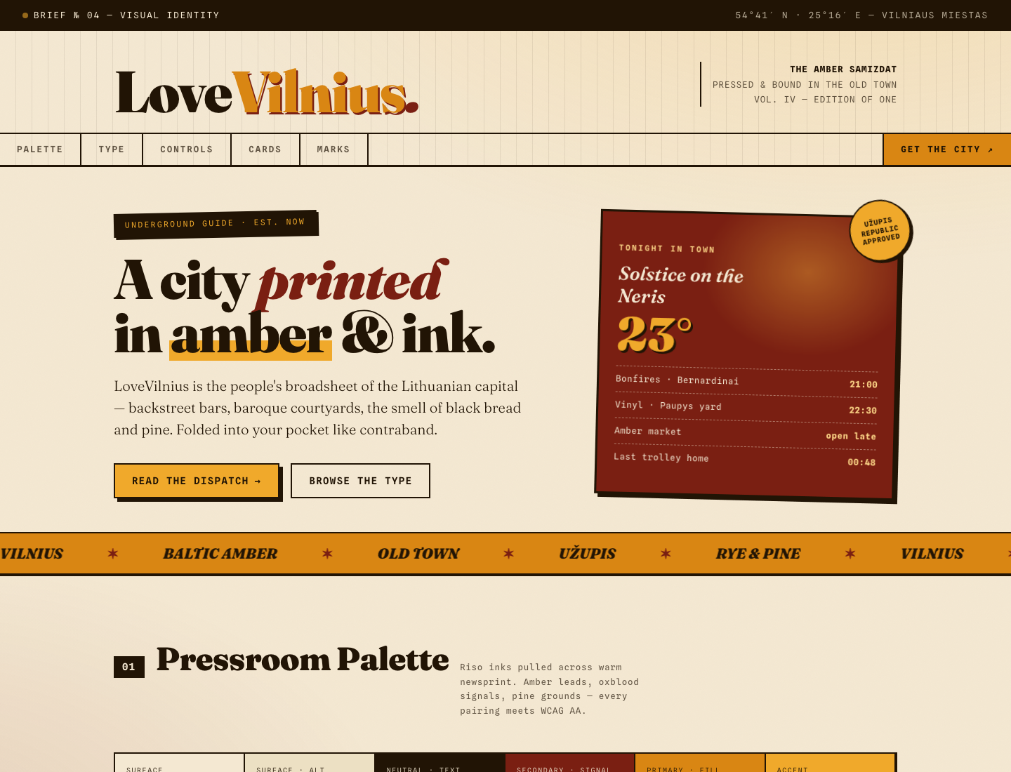 LoveVilnius — Amber Samizdat / Style Guide v2