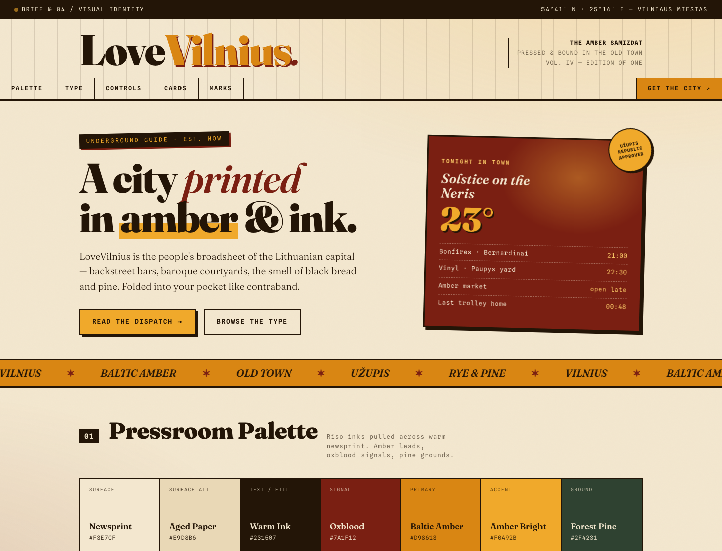 LoveVilnius — Amber Samizdat / Style Guide v1