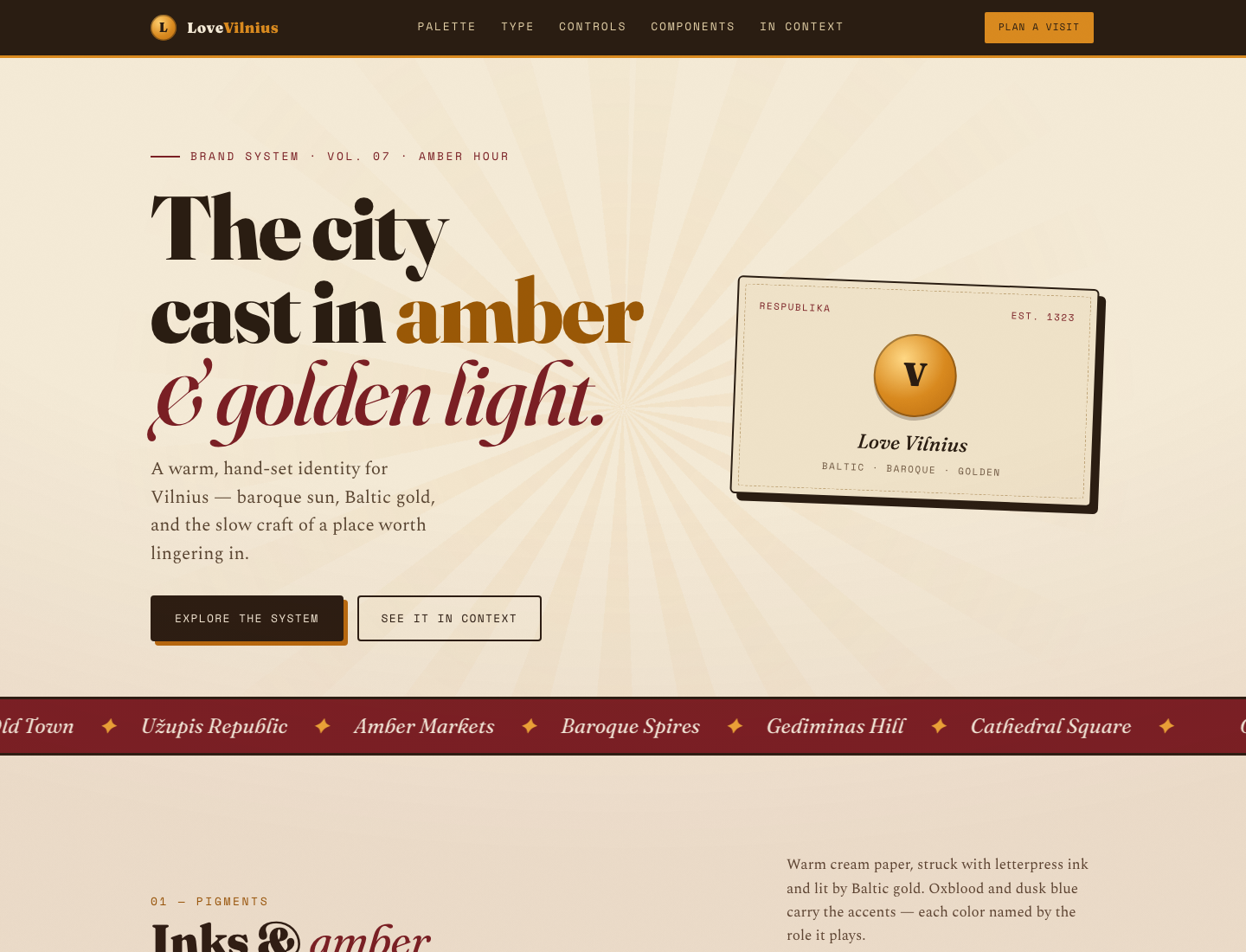 LoveVilnius — Amber Hour · Style Guide v2