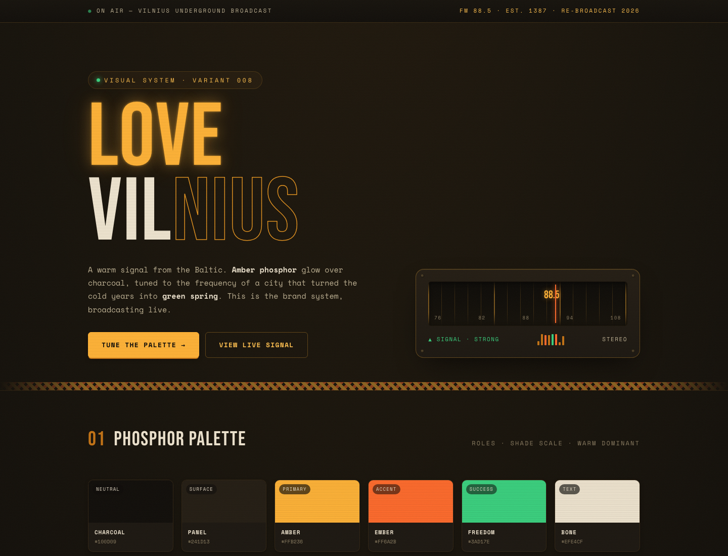 LoveVilnius — Frequency 88.5 / Style Guide v2