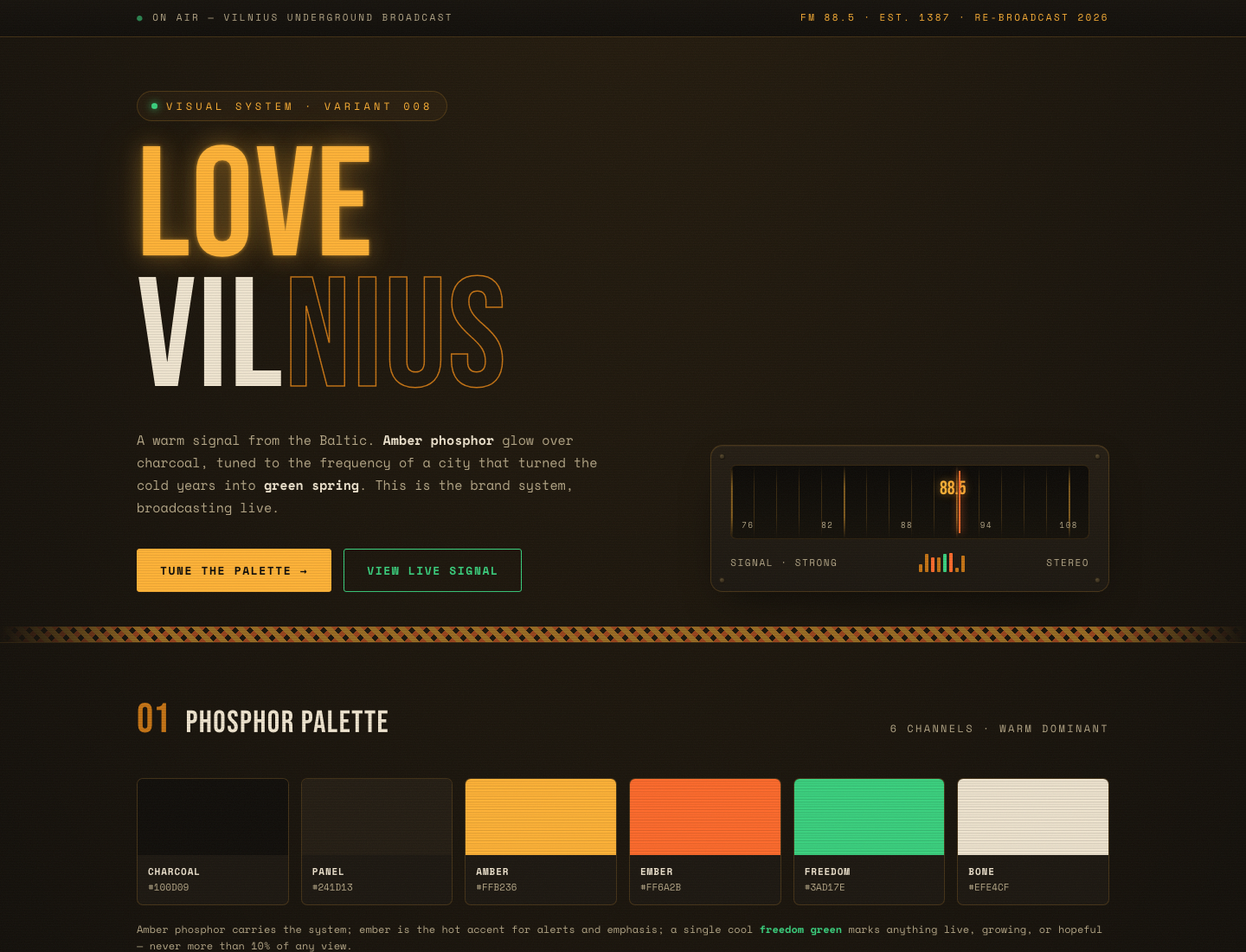 LoveVilnius — Frequency 88.5 / Style Guide v1