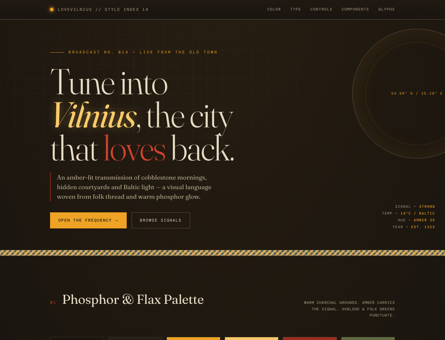 LoveVilnius.com — Amber Transmission / Style Guide v1