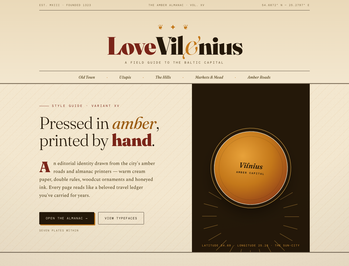 LoveVilnius — Amber Almanac · Style Guide v2