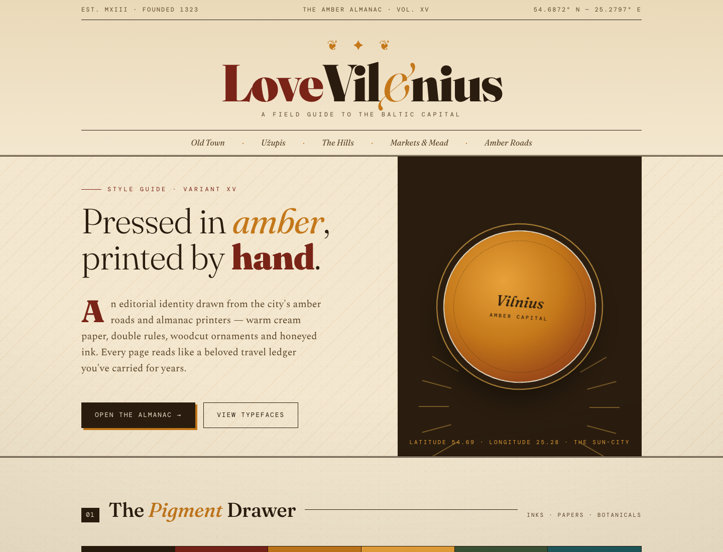 LoveVilnius — Amber Almanac · Style Guide v1