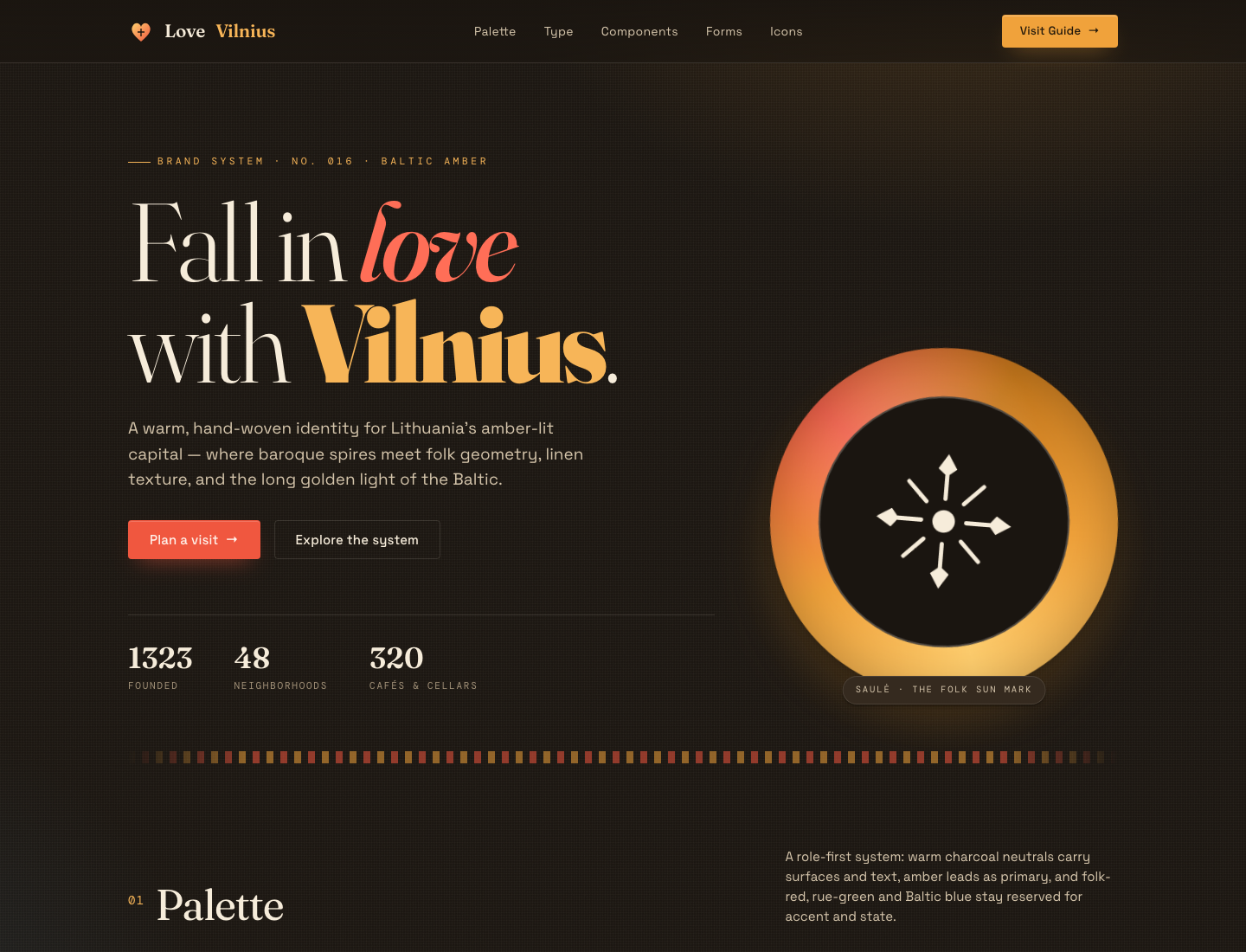 LoveVilnius — Baltic Amber & Folk · Style Guide v2