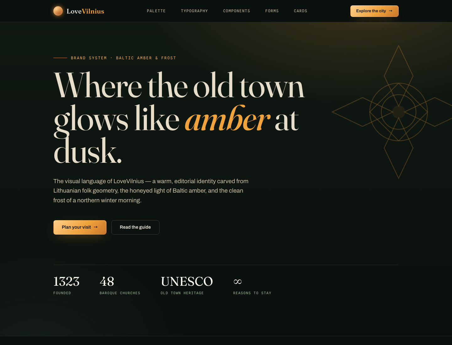 LoveVilnius — Baltic Amber & Frost · Style Guide v2