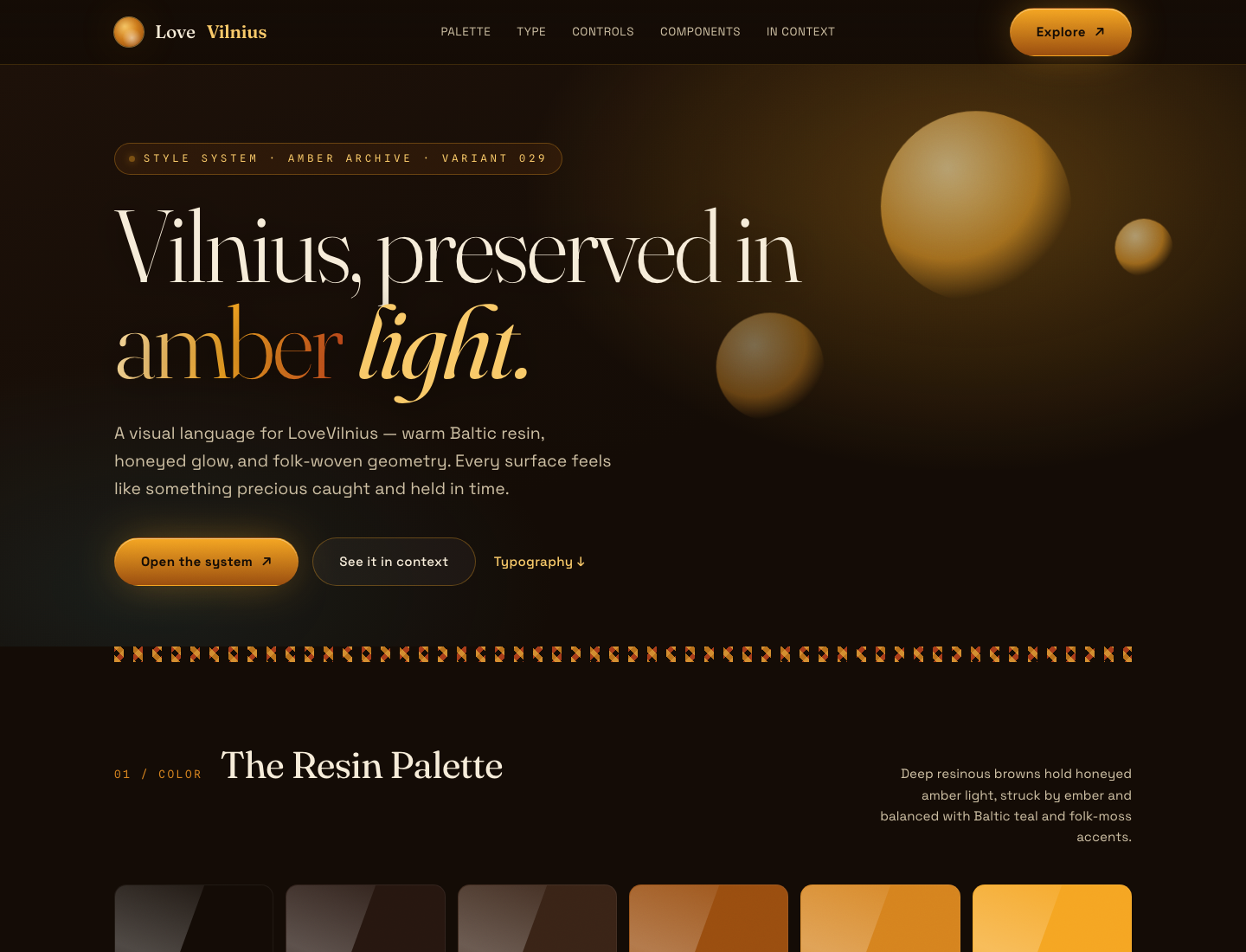 LoveVilnius — Amber Archive · Style Guide v1