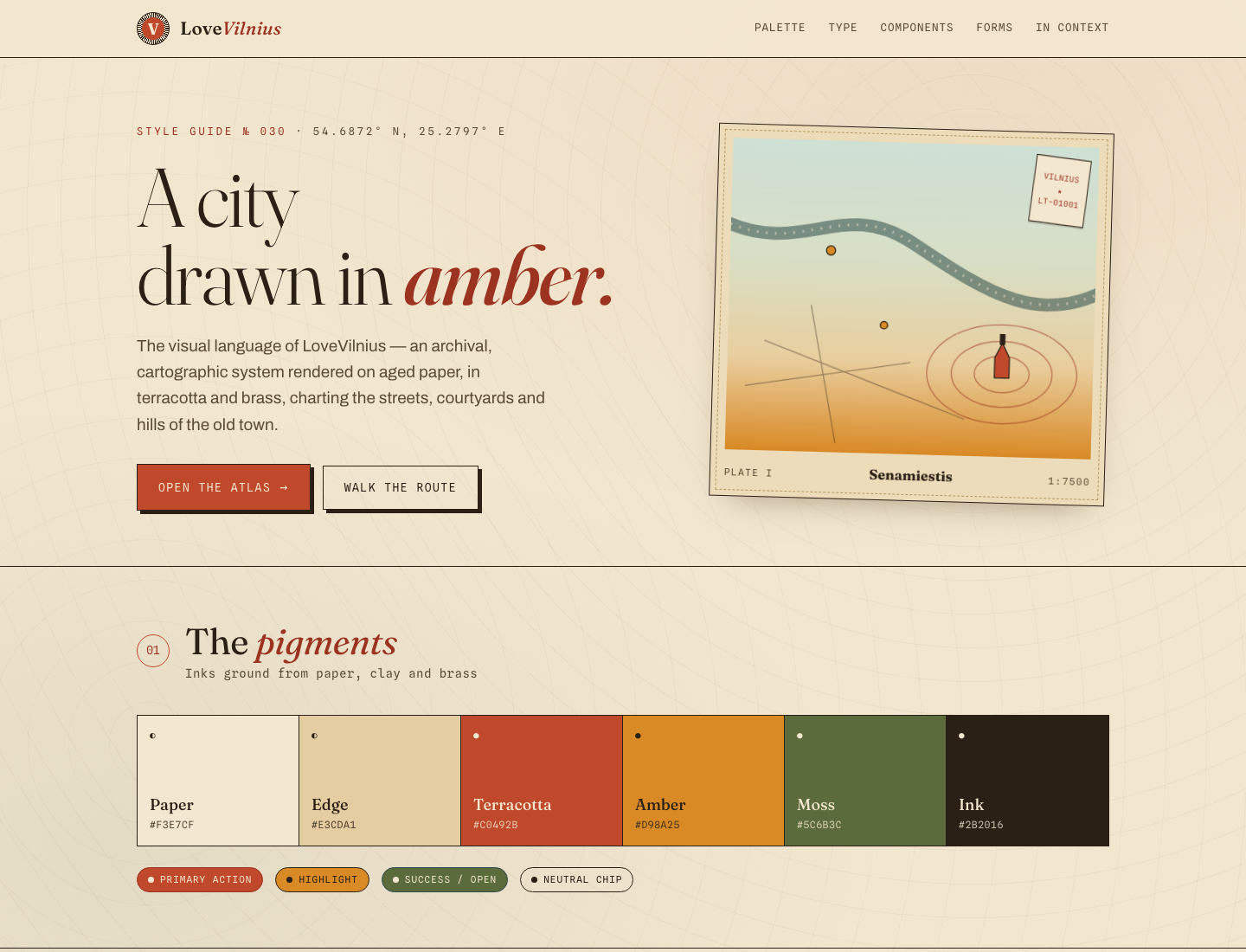 LoveVilnius — Amber Cartography Style Guide v1