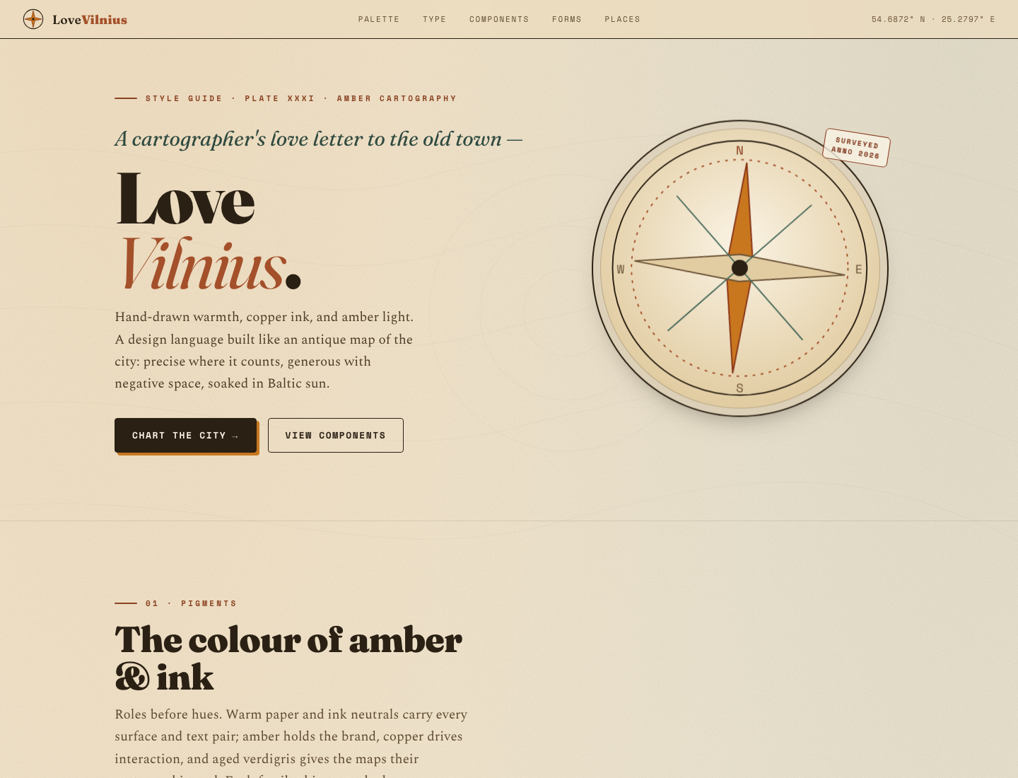 LoveVilnius — Amber Cartography · Style Guide v2